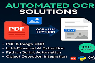 automate text extraction from pdfs, images using ocr, llm python, object detect