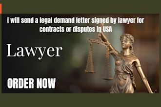 send a legal demand letter signed by lawyer for contracts or disputes in USA
