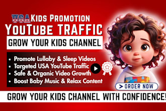 do kids youtube video promotion, lullaby baby sleep relax music video view USA