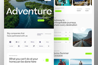 design travel agency, vacation, flights, hotel booking, adventure travel website