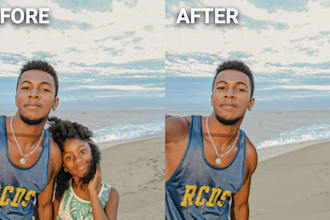 high quality photo manipulation including object removal and color correction