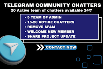 be your telegram community manager, 20 telegram chatter