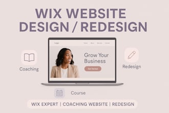 design wix course website, wix coaching website, edit wix website redesign