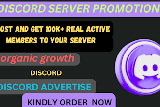 grow, advertise and promote your discord server, organic promotion to get member