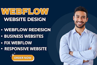 do responsive webflow website design, webflow expert redesign, figma to webflow