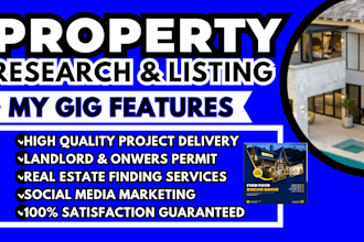 do property research and property listing with landlord permit equity research
