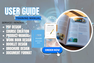 do user guide,training manual,instruction manual,  pdf design,workbook designer