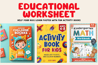 design custom educational worksheets, activity books for kids