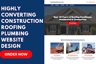 build dynamic construction website plumbing roofing website contractor website