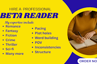 beta read critique your manuscript fiction, nonfiction novel or memior