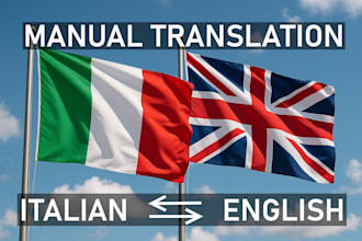 manually translate any document from english to italian and viceversa