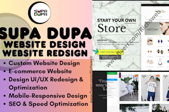 build supa dupa ecommerce website design redesign migration store development