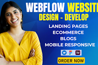 design or develop webflow website for startups, ecommerce, portfolios