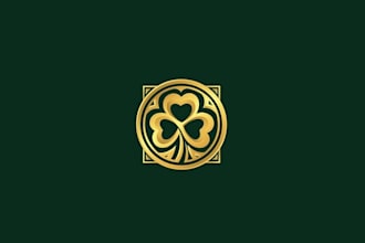 design golden shamrock irish pub logo