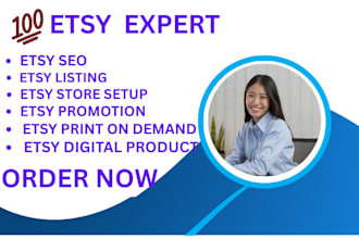 be your etsy shop marketing manager, etsy listing SEO, etsy promotion, etsy sale
