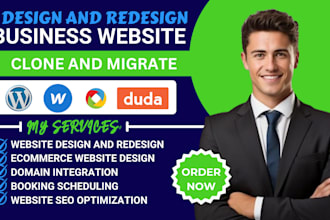 design clone wordpress business website webflow website duda website development