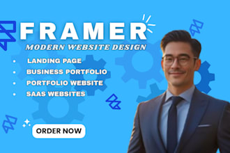 design a modern framer website design or framer landing page