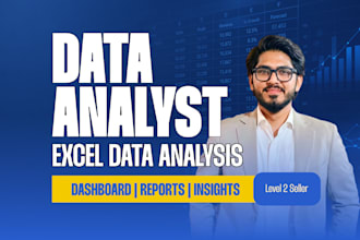 be your data analyst for excel data analysis, dashboards and reports