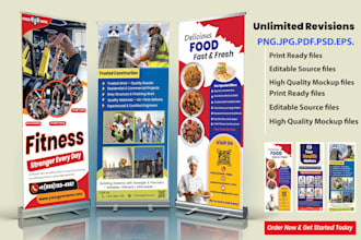 do roll up banner design and pull up, banner, retractable banner poster design