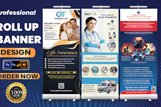 design roll up banner, retractable banner, trade show banner signage design