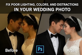 fix poor lighting, colors, and distractions in your wedding photos