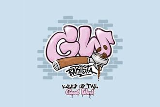 design awesome graffiti style logo