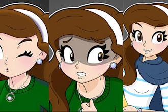 draw anime style costume pngtuber avatar for high stream resolution
