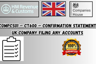 register UK company, file confirmation statement, and submit cs01 with hmrc comp