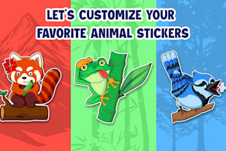 draw custom animal stickers with chibi style