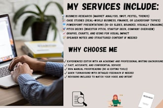 urgently case studies, business research, PPT presentations, and pitch decks