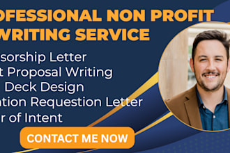 design and write sponsorship proposal, sponsorship pitch deck, grant letter