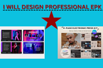 design professional epk, media kit  brand kit flyers