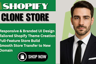 clone, copy, duplicate or redesign your shopify store or website design
