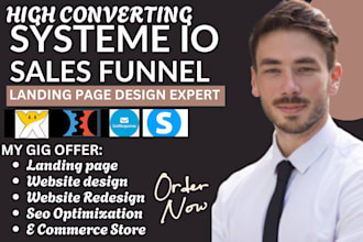 create high converting systeme io landing page systeme io sales funnel website