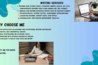 deliver nursing case studies, care plans, and medical research reports