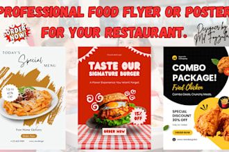 professional food flyer or poster for your restaurant