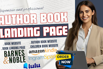 create a responsive author landing page or children book website, ebook website