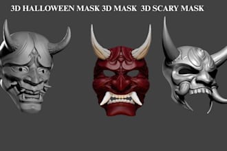scuplt  3d mask 3d helmet  cosplay mask printable mask helmet model