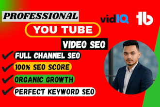do organic youtube video SEO and full channel optimization