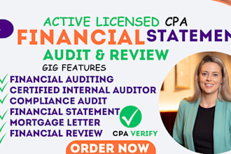 prepare CPA audit letter, US CPA financial statement review, sign CPA certified