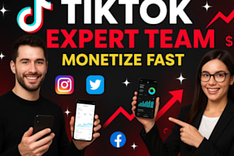 be your expert tiktok manager for organic growth and monetization setup