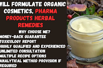 formulate organic cosmetics, pharma products herbal remedies