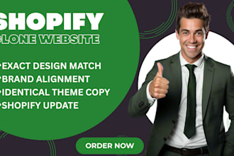 clone, copy, redesign, duplicate, revamp build shopify store or website design