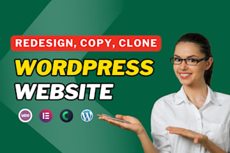 redesign website, copy clone wordpress website, woocommerce store