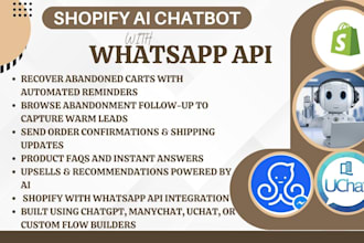 build whatsapp API ai chatbot for your shopify store support and shopify sales