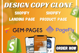 clonar diseño de página de destino de shopify y página de producto