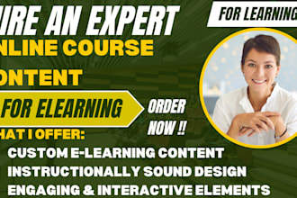 write online course content for elearning websites