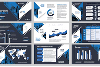 create professional pitch deck powerpoint redesign, company presentation