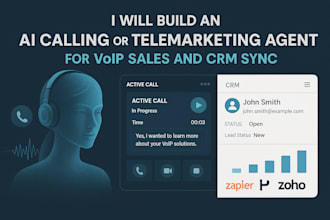 build an ai calling agent or telemarketing agent for voip sales and CRM sync