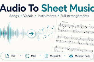 transcribe your song or audio into professional sheet music